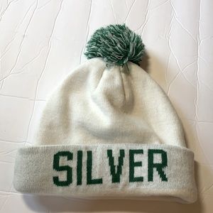 Imperial Sports Silver Spring Cap Hat Beanie Pom Fleece Lined White Green Club